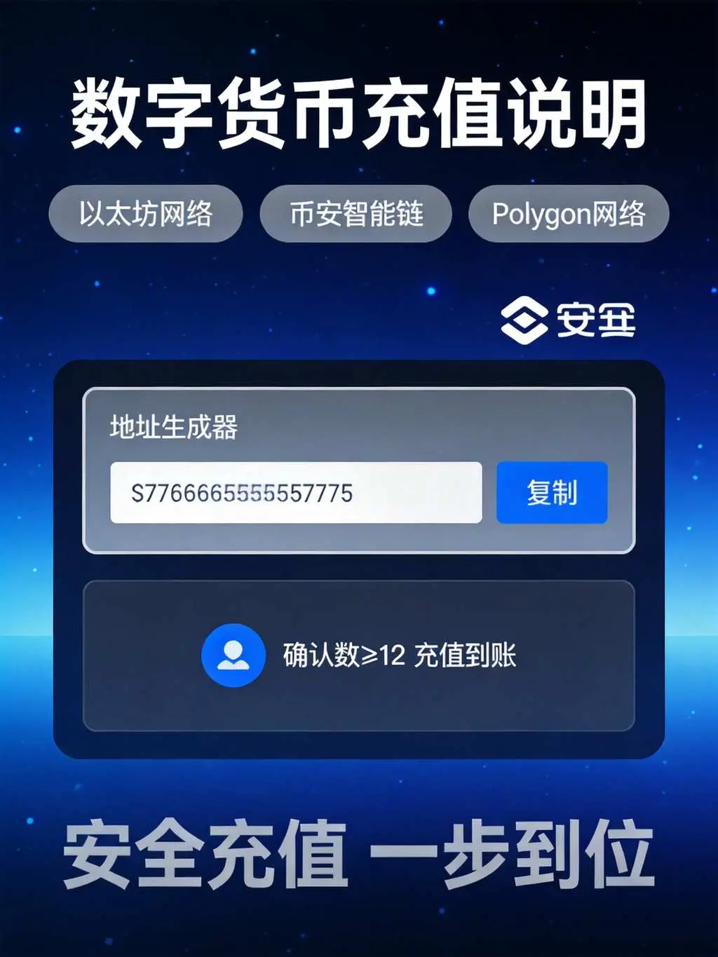 币安充值说明 网络选择确认数要求