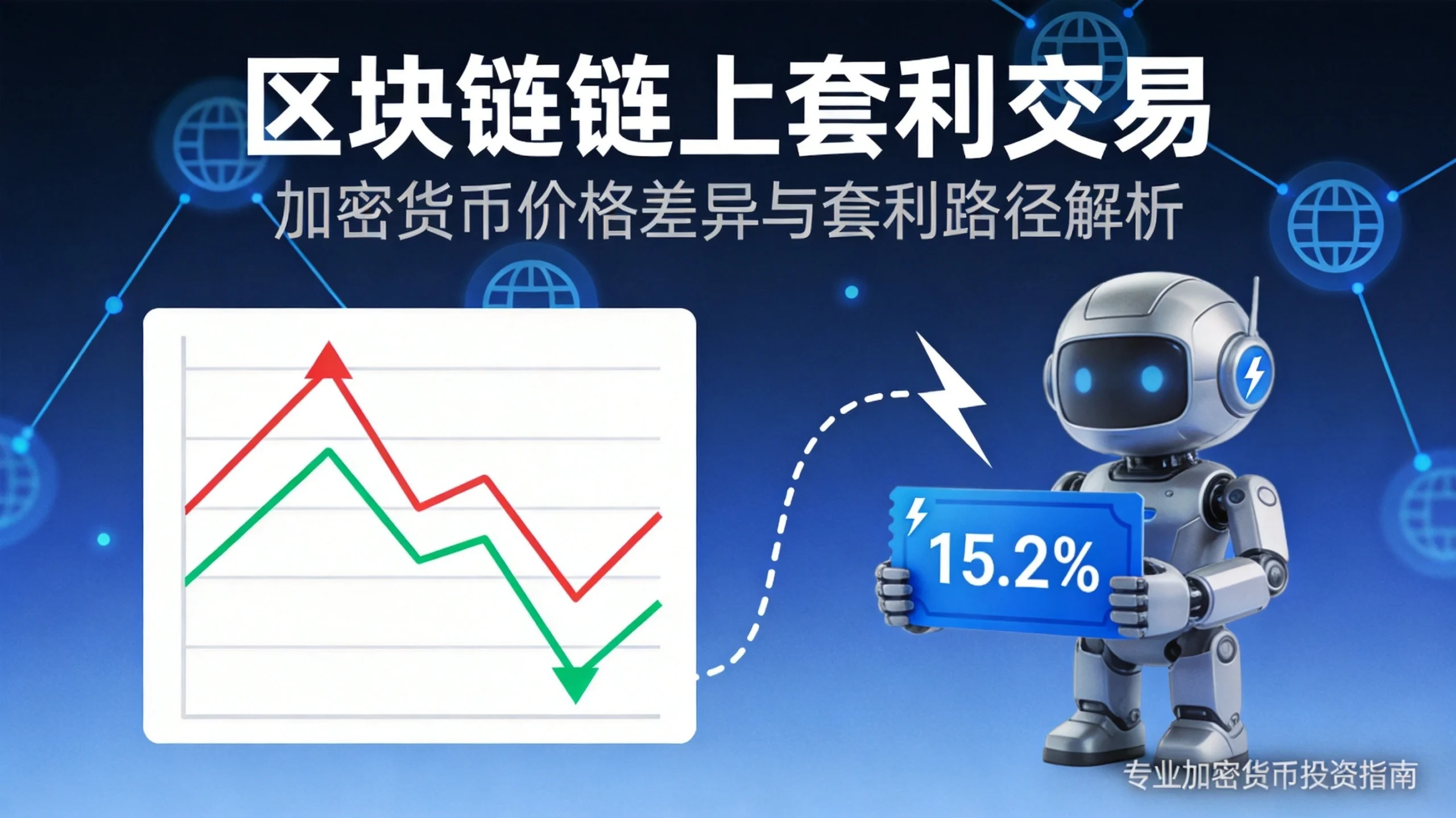链上套利交易概念图,展示加密货币价格差异与套利路径