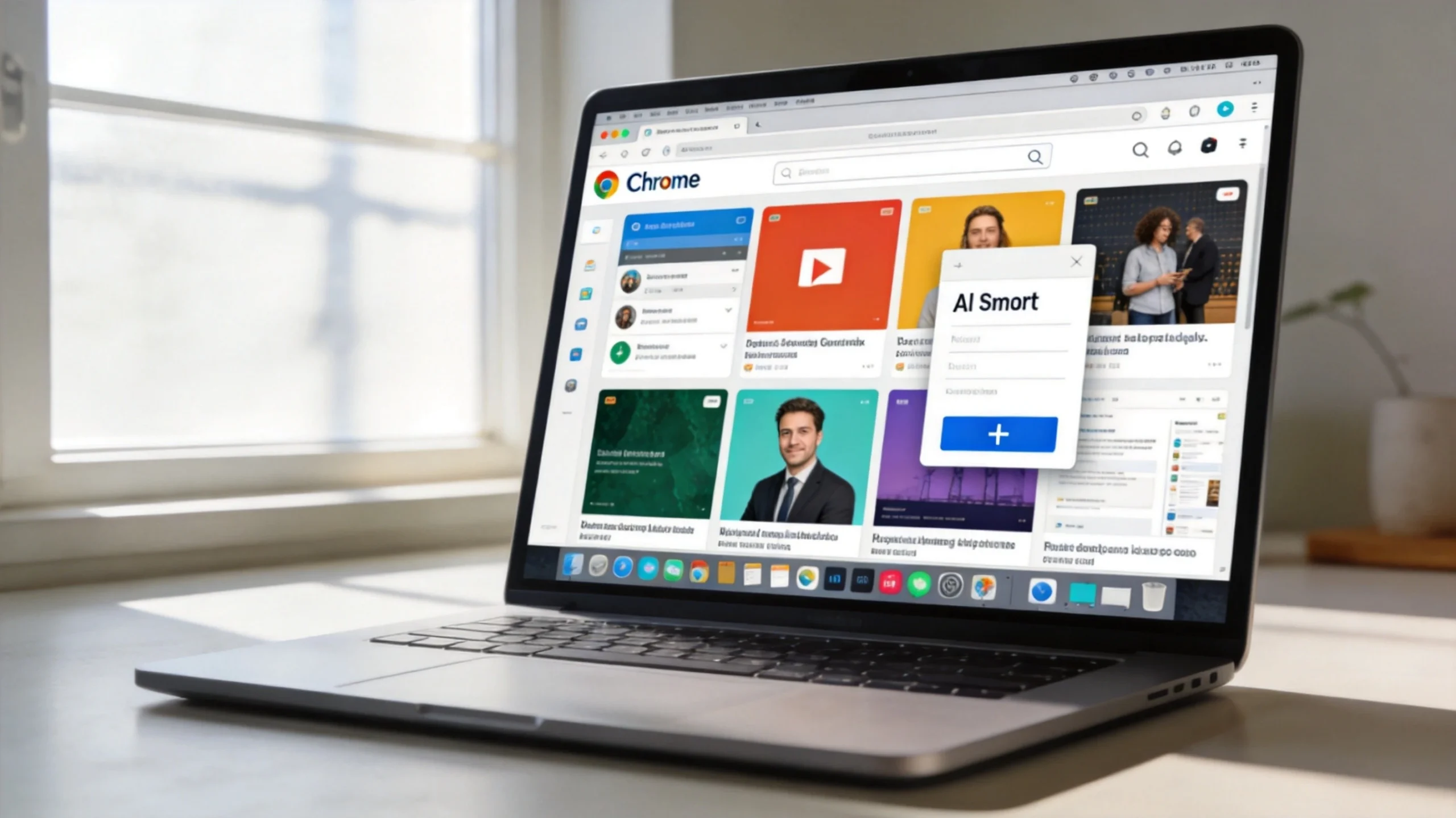 Chrome AI模式并排显示：浏览器左侧网页右侧Gemini助手分屏界面